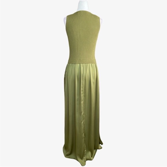 Taylor size small moss green maxi dress w/ stretchy sleeveless top, silky bottom - Picture 9 of 16